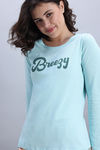 Zivame Knit Poly Pyjama Set - Moonlight Jade — thumbnail 5
